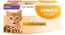 IAMS Delights Complete Wet Cat Food for Kittens Chicken Gravy Multipack 12 X 85g