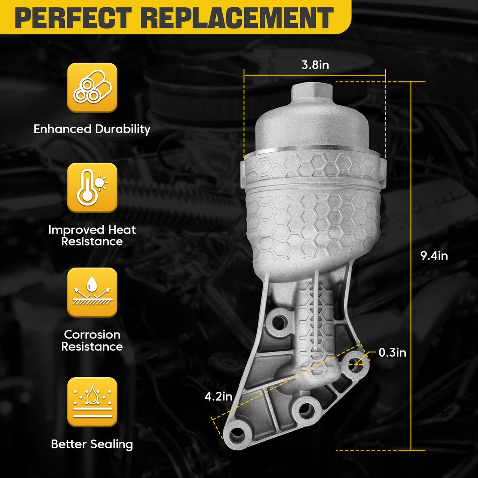 Carcasa de filtro de aceite de aluminio completa de actualización para Hyundai Genesis G80 Palisade Kia Foto 2 de 4