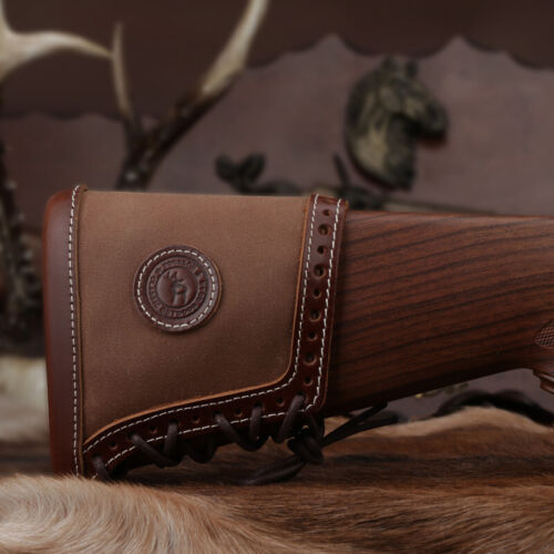 TOURBON Canvas Leather Recoil Pad Rifle Shotgun Buttstock Sheath Slip on Cover - Picture 15 of 24