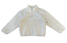 NEW Gap Kids Size Medium Sherpa Half Zip Pullover Sweater Fleece Jacket in Ivory