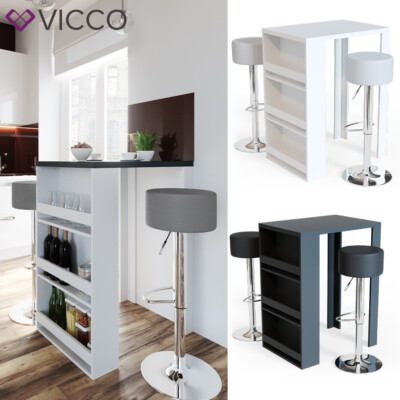 Bartisch Bartresen Stehtisch Tisch Tresentisch Bistrotisch Weiß Anthrazit Vicco