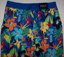 NWT Polo Ralph Lauren Royal Blue TROPICAL FLORAL Knit Pajama/Lounge Pants L