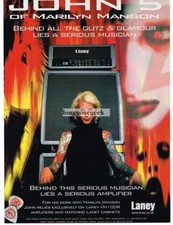 2000 LANEY Amplifiers JOHN 5 of Marilyn Manson VINTAGE Print Ad