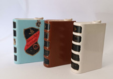 ♥ 3 BOTTIGLIE IN CERAMICA INGLESE A FORMA DI LIBRO VINTAGE PATERSON SPIRIT INDIE
