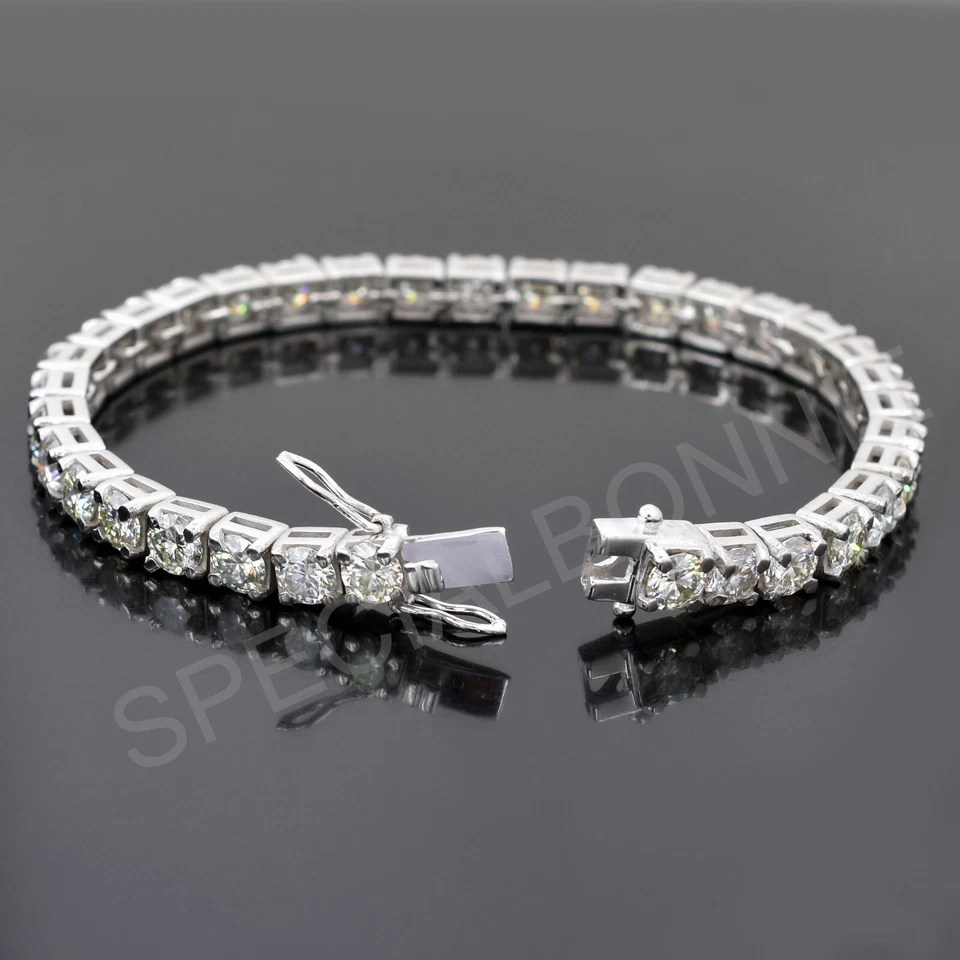Certified 5.5mm White Diamond Tennis Bracelet-Great Luster! 925 Silver-VIDEO - Image 4 of 4