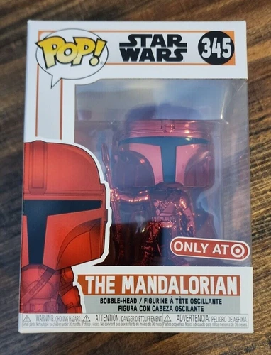 Star Wars Funko Pop! - The Mandalorian (Red Chrome) #345 - Target Exclusive