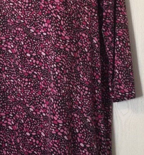 Cabernet Dress Small Black Pink Abstract Polka Dot Satin Collared Relaxed Fit - Picture 6 of 12