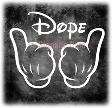 Signage Cafe Dope Hands - Vinyl Decal,  Graphic Car Truck Windows Sticker