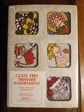 NOS Vintage 1980 Current Glass Tree Trimmer Assortment 5 Glass Ornaments