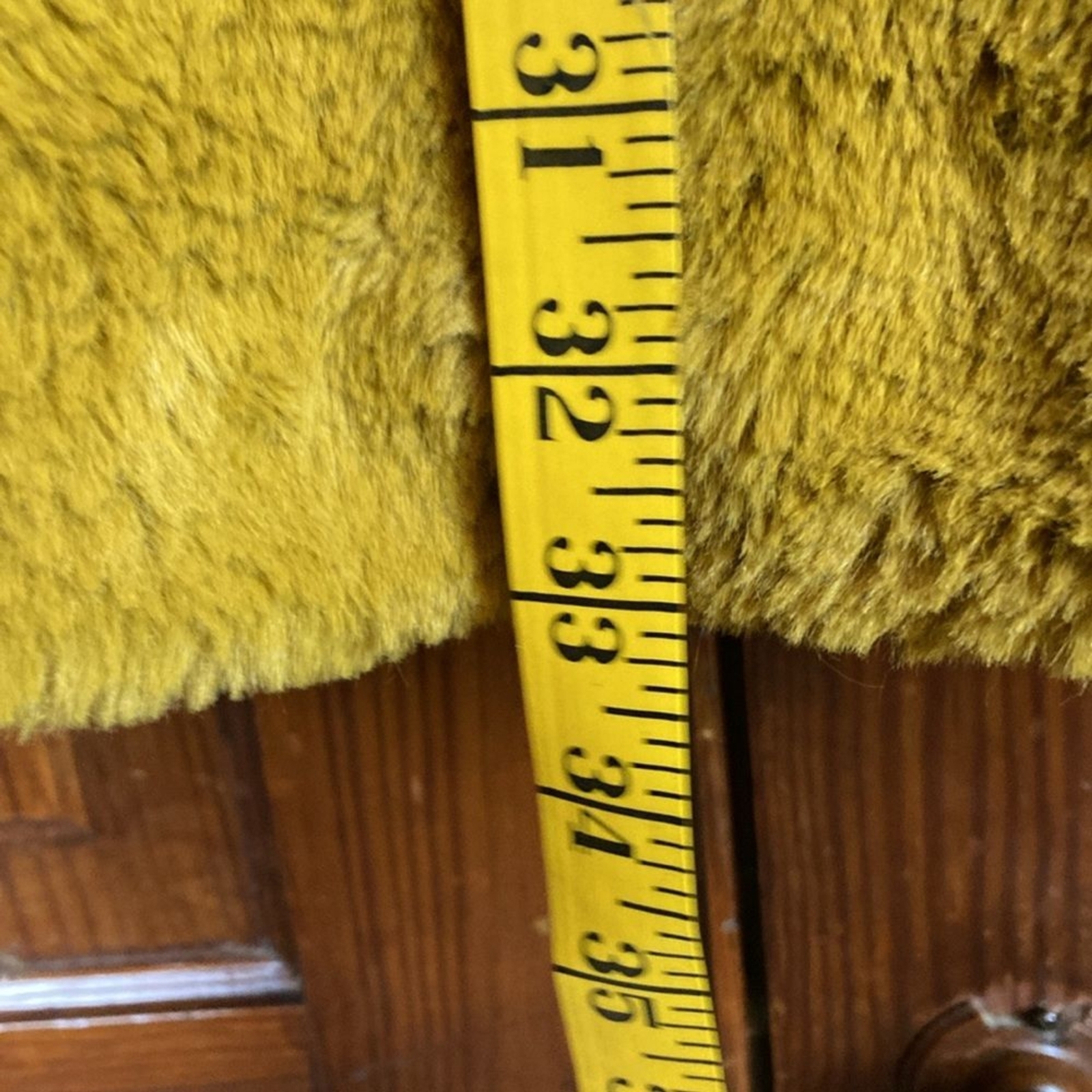 Willow & Clay Mustard Yellow Plush Faux Fur Jacket … Gem
