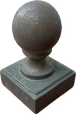 2 x 2" Ball Cap Fence Finial Square Cast Iron Topper Post Caps For Posts