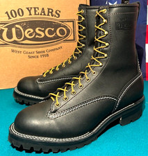 Wesco Men's Size 11 1/2 E New Jobmaster  Black  Logger USA Made Boots 110100