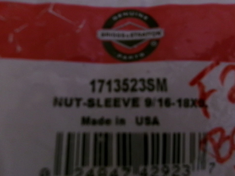 Briggs and Stratton 1713523SM MANGA TUERCA 9/16-18X0. Foto 2 de 4