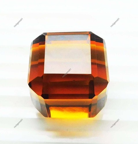 A++ Certified Padparadscha Huge Sapphire Cube Square Cut 137 Ct Loose Gemstone - Foto 2 di 5