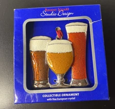 Regent Square Studio Design Collectible Ornament W/ Fine Crystals“Wine, Drinks”