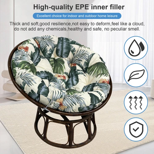 Papasan Chair Cushion Waterproof Oxford Cloth Circle Stuffed Egg Chair Cushions - Picture 101 of 111