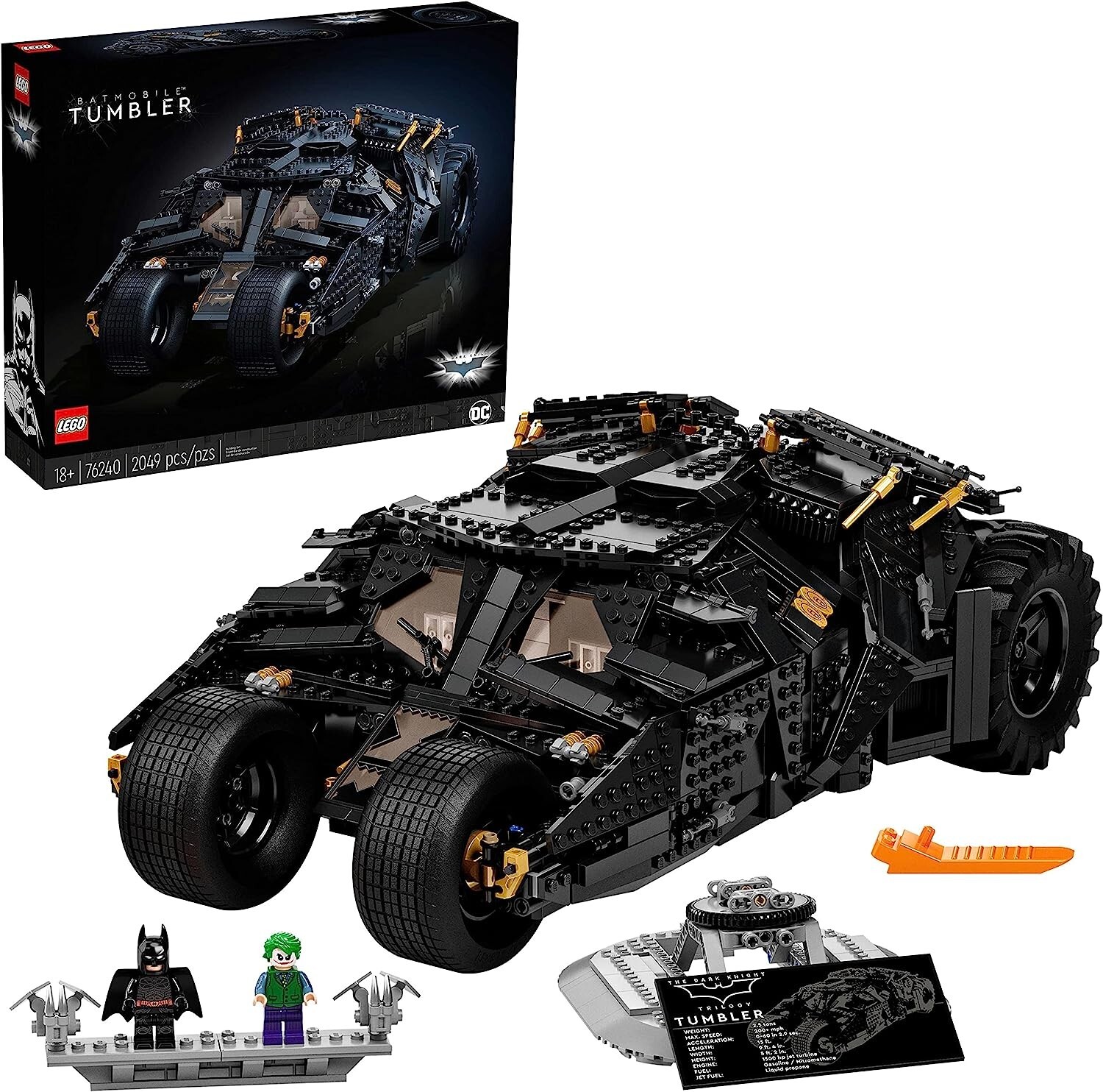 LEGO 76240 Batmobile Tumbler Maquette Noire Premium Élite de 2049 Pièces pour Collectionneur