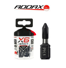 Image of Addax Impact Driver Bits Screwdriver Insert Recess Bit 25mm PH1