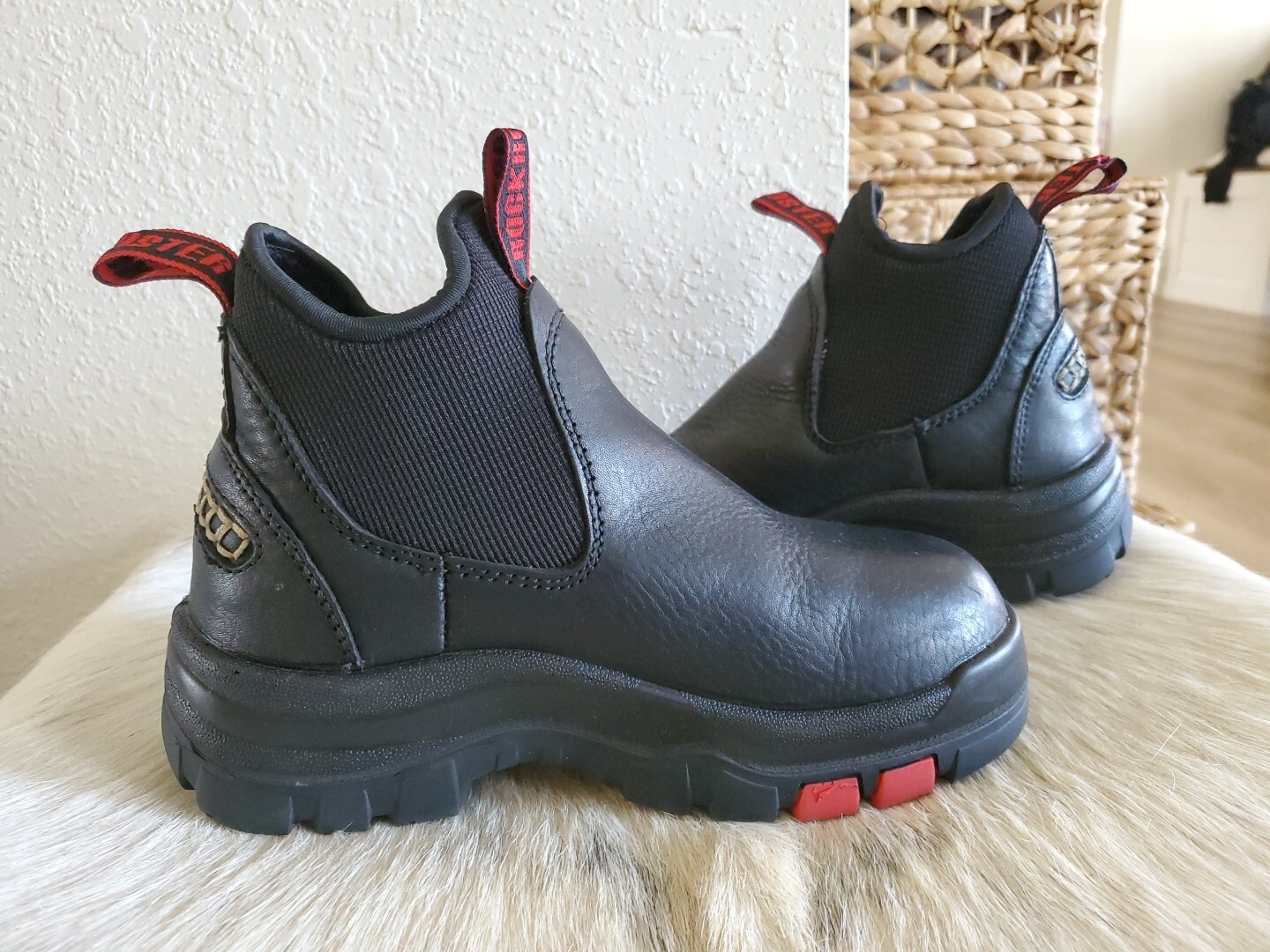 ROCKROOSTER Black Simple Work Boots Waterproof Soft Toe & Steel Toe 6'' Eu36