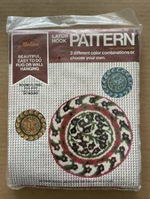 Vintage Malina LATCH HOOK PATTERN Rug or Wall Hanging ROUND FLORAL MCM unopened