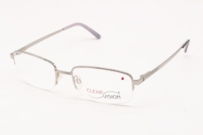 NEW CLEAR VISION OSCAR SILVER SILVER BLACK AUTHENTIC DESIGNER EYEGLASSES 55-19
