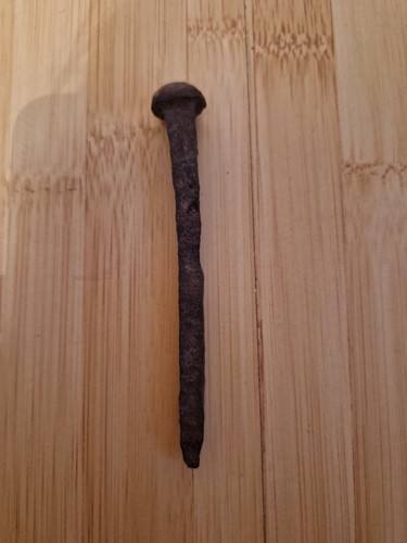 Antique 4 Inch Iron Rusted Nail - Picture 2 of 4