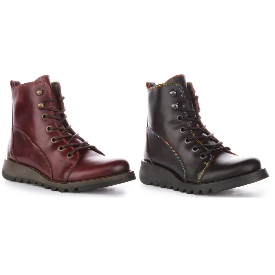 Botte Femme En Cuir À Lacets Fly London Sore813 Violet EU 36-42 - Photo 1/1