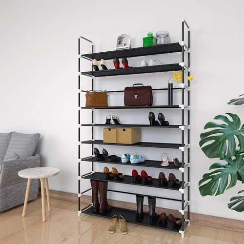 60 Pairs Shoe Rack Organizer 10-Tier Stackable Shoe Storage Cabinet Space Saving