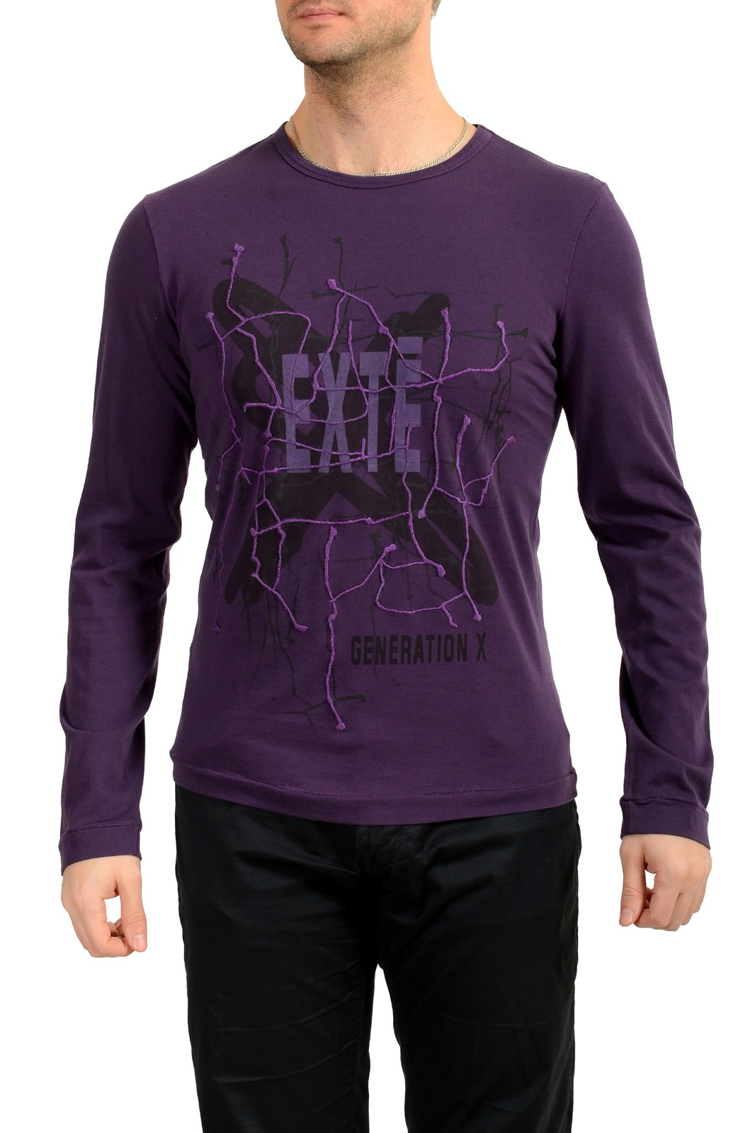 Мужская футболка с логотипом Exte Deep Purple с длинным рукавом US S IT 48