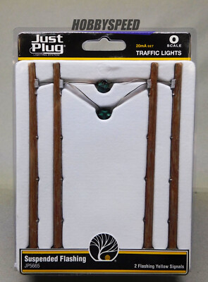WOODLAND SCENICS JP5665 O GAUGE SUSPENDED FLASHING TRAFFIC LIGHT (2) WDS5665 NEW