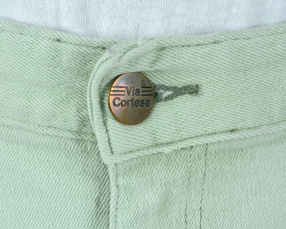 Via Cortesa Hommes W38 L32 Pantalon Dénim Droit Détendu Mint Vintage - Photo 3/4