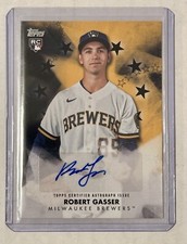 Robert Gasser RC 2024 Topps Update Baseball Stars Autograph Black Brewers /199