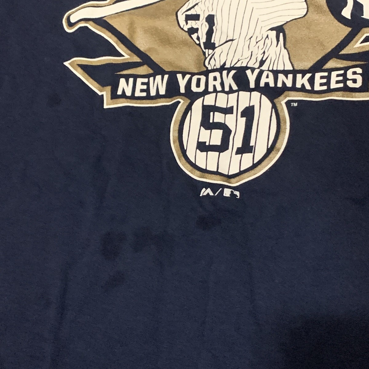 New York Yankees Bernie Williams Retired Number #51 Blue T-Shirt