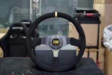 Universal Volante OMP 350MM 14' Flat Suede/ Leather  Racing Sport Steering Wheel