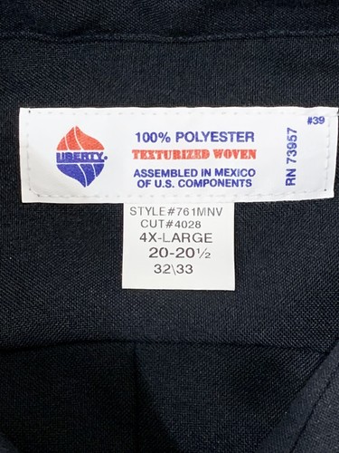 Liberty Uniform Long Sleeve Police / Guard Shirt | Stain Repellent Men's 4X - Picture 9 of 15