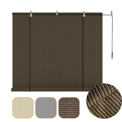 8ft Outdoor Roller Shade Roll Up Shade UV Block for Office Porch Pergola Balcony