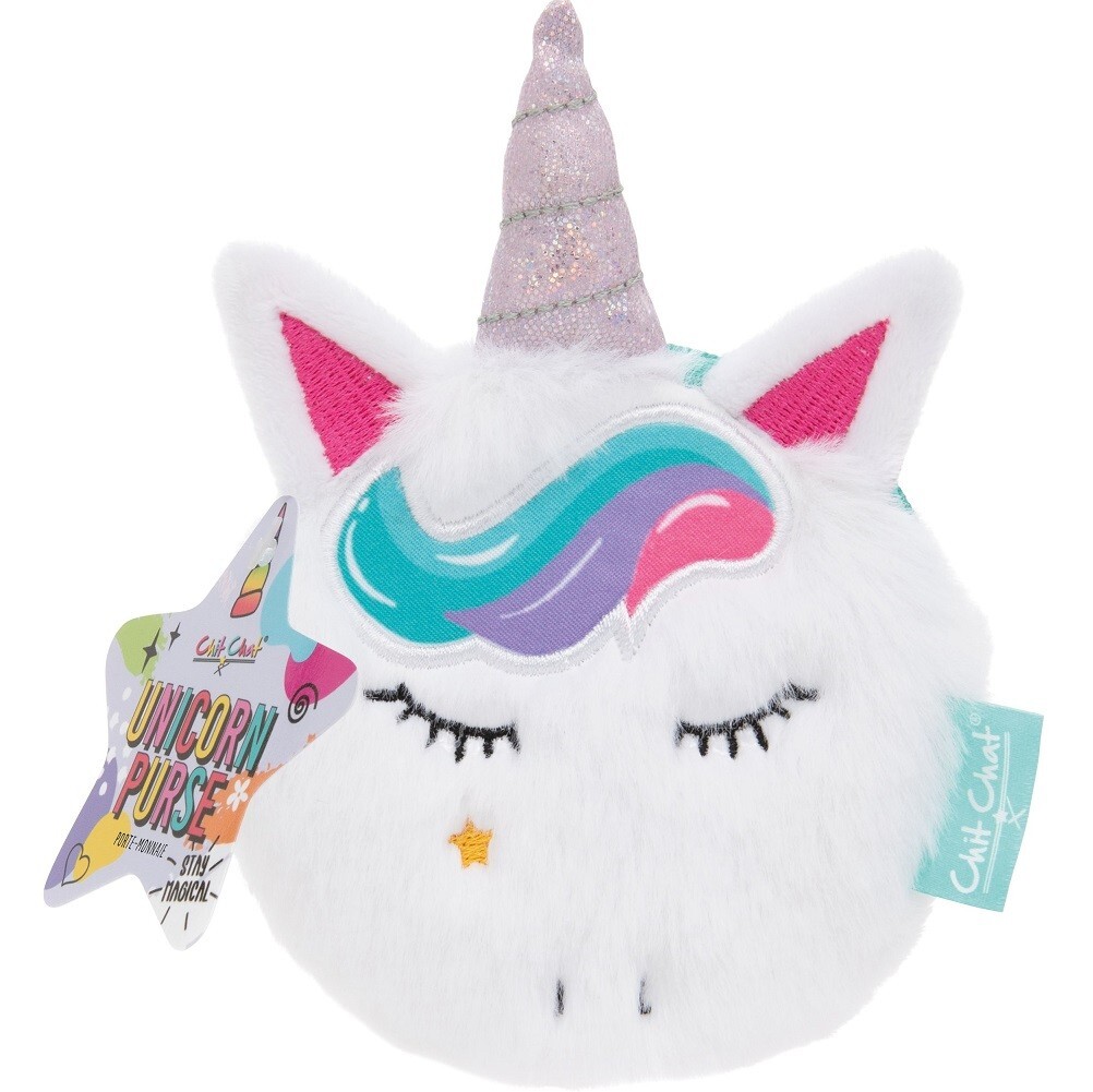 Chit Chat Fluffy Unicorn Zip Purse.