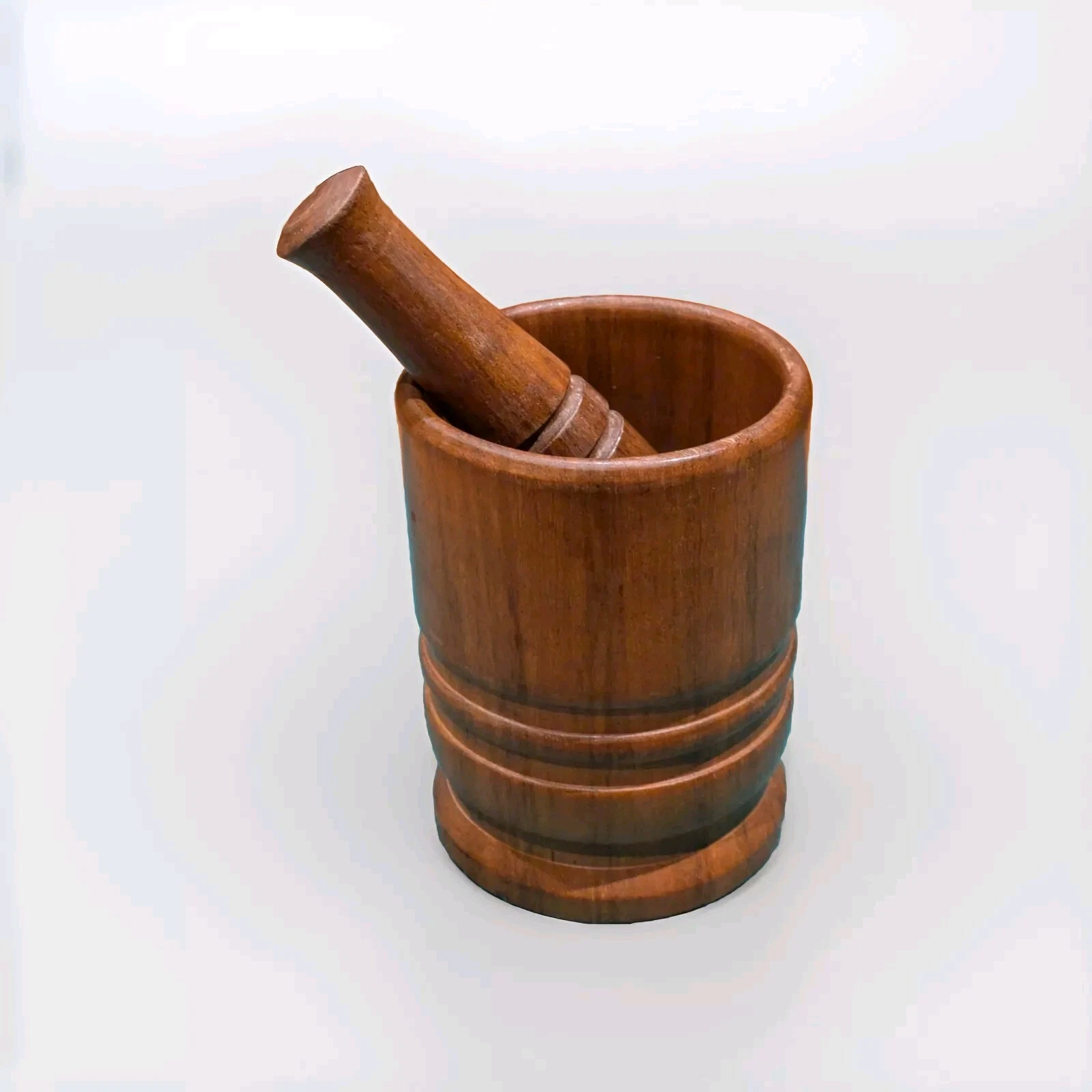 Vintage Kitchenalia A Wooden Pestle and Mortar in Very Good Condition