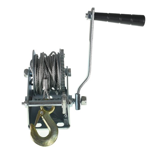 New Heavy Duty Hand Winch 800lbs W/ 26FT Wire Rope & Hook For Trailer Boat & ATV - Picture 10 of 16