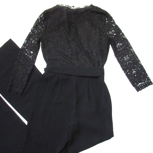 NWT Diane Von Furstenberg DVF Marlowe in Black Lace Bodice Jumpsuit 4 $598 - Bild 10 von 12