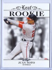 "MINT" JUAN SOTO 2018 LEAF "1ST EVER PRINTED" EXCLUSIVE ROOKIE CARD #RA-23!