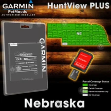 Garmin HuntView PLUS NEBRASKA Map - MicroSD Birdseye Satellite Imagery 24K Hunt
