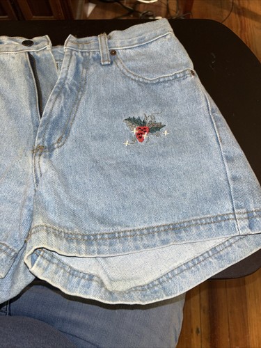 VTG. LEI Denim Jean Shorts Riding Wear Mid Rise Sz 5 Blue Light Wash - Picture 5 of 14