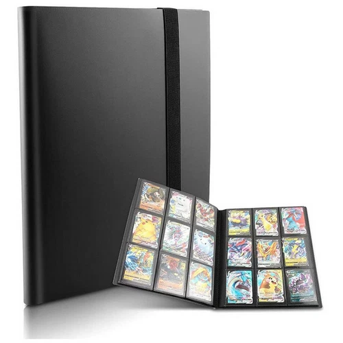 Carpeta de bolsillo para tarjetas 360-900 con cremallera 9 bolsillos carpeta de álbum de tarjetas coleccionables negra - Imagen 18 de 19