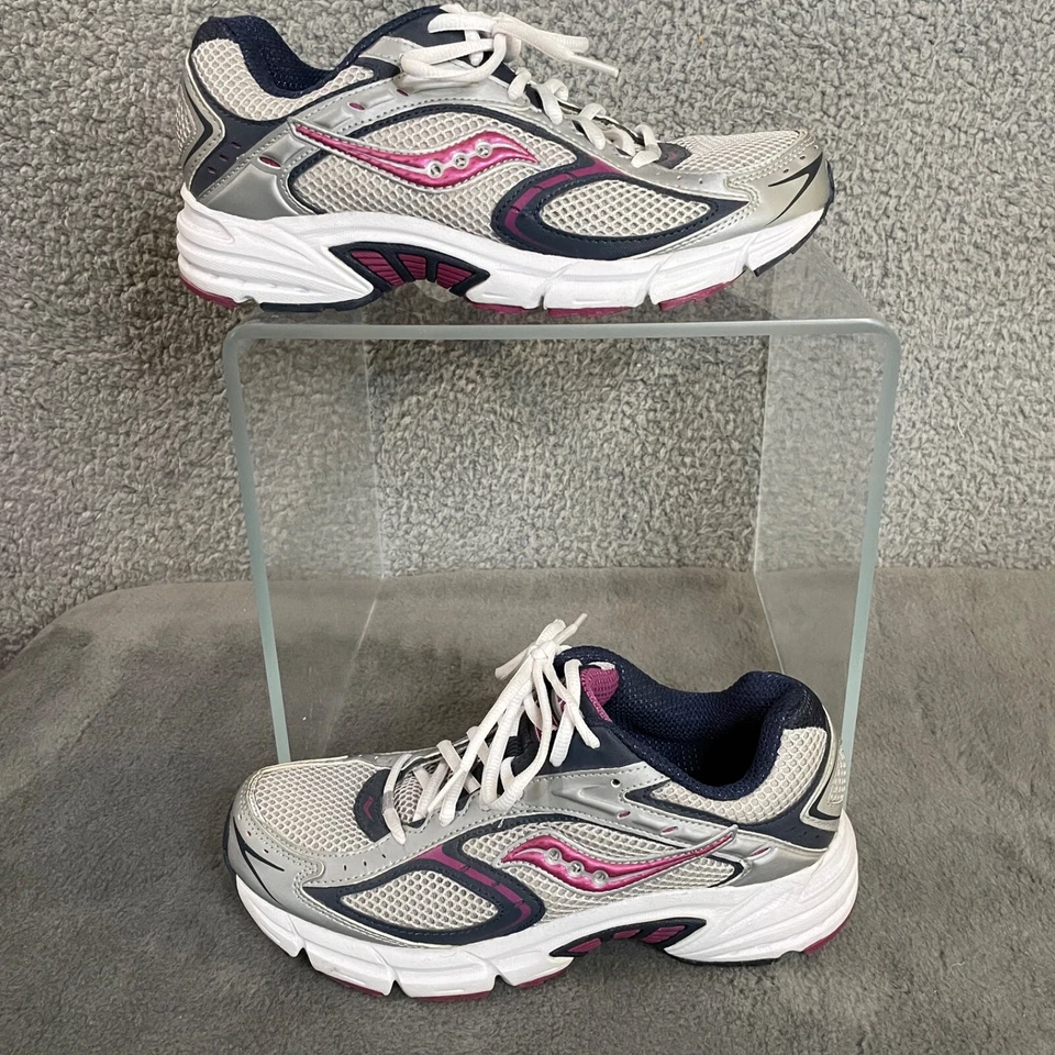 Zapatos deportivos Saucony Grid Apex para mujer 8,5 zapatos gris púrpura azul blanco sin usar Foto 2 de 4