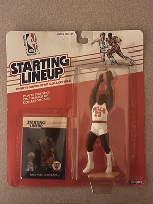 #ad #ad NEW IN PACKAGE 1988 MICHAEL JORDAN CHICAGO BULLS STARTING LINEUP W CARD $149.99