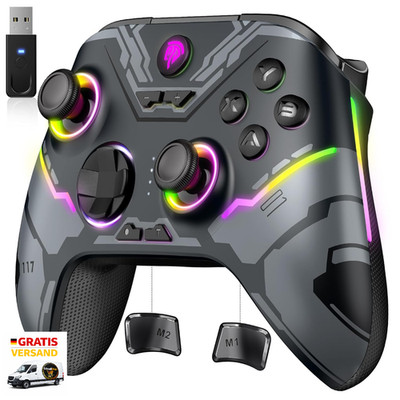 Wireless PC Controller X15 RGB Licht Hall Joystick 2 USB Empfänger Bluetooth