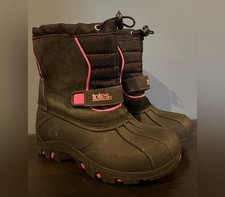Totes Girls Snowboots Size 3 Black Pink