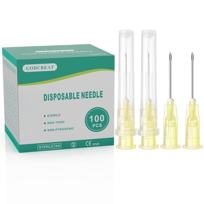 20 Gauge 1 Inch(25MM) Disposable Injection Needle for Lab Measuring, 20G 