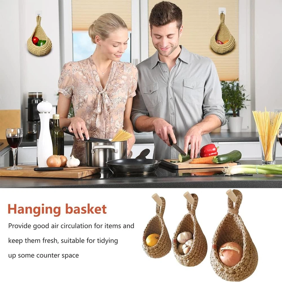 Cestini Di Frutta Da Appendere, Cesto per Frutta E Verdura a Parete - Immagine 4 di 4